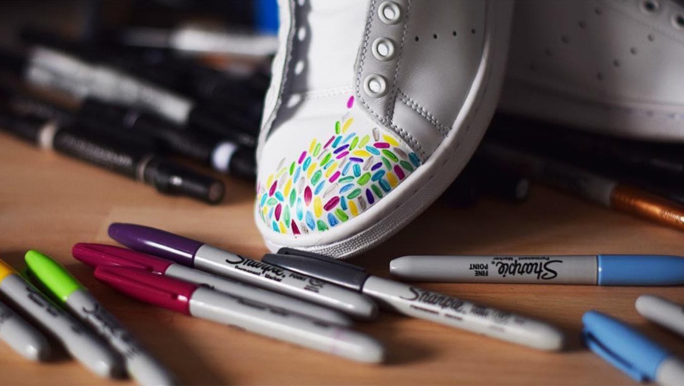 Expr sate a trav s de la moda zapatos de lona Sharpie
